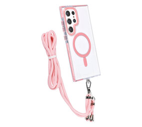 TUNIQ TUNIQ Galaxy S24 Ultra Backcover hoesje neck cord - magsafe - Roze TUNIQ TUNIQ Galaxy S24 Ultra Backcover hoesje neck cord - magsafe - Roze