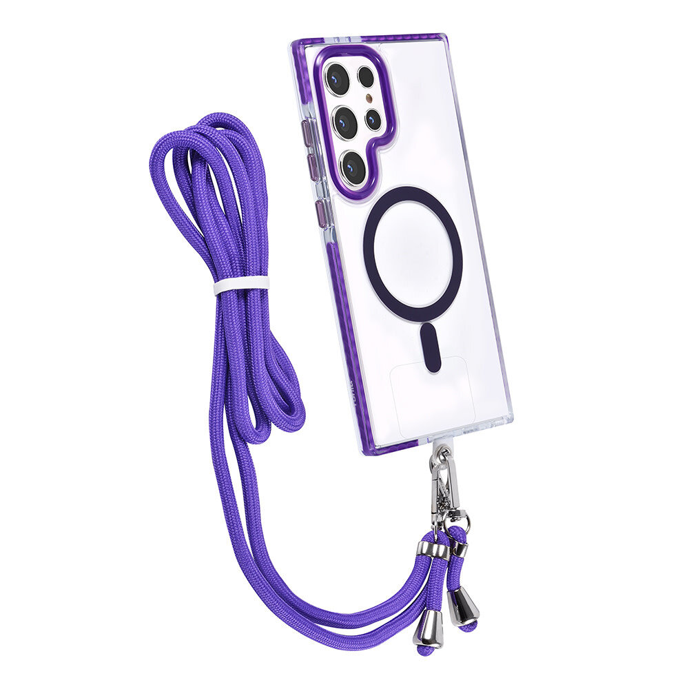 TUNIQ TUNIQ Galaxy S24 Ultra Back-Cover hul - neck cord - magsafe - Lila TUNIQ TUNIQ Galaxy S24 Ultra Back-Cover hul - neck cord - magsafe - Lila
