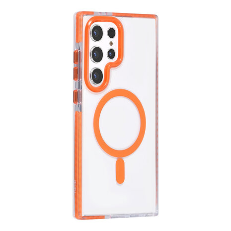 TUNIQ TUNIQ Galaxy S24 Ultra Back cover case - neck cord - magsafe - Orange TUNIQ TUNIQ Galaxy S24 Ultra Back cover case - neck cord - magsafe - Orange