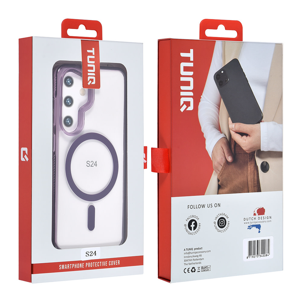 TUNIQ TUNIQ Galaxy S24 Backcover hoesje Magsafe silicone - Paars, foto 6 van 6