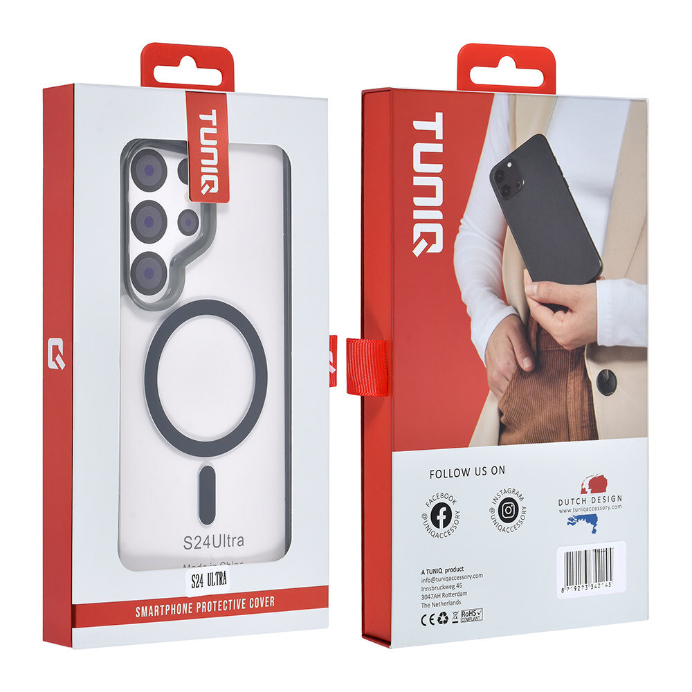 TUNIQ TUNIQ Galaxy S24 Ultra Backcover hoesje Magsafe silicone - Zwart TUNIQ TUNIQ Galaxy S24 Ultra Backcover hoesje Magsafe silicone - Zwart