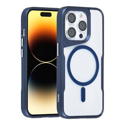 TUNIQ iPhone 14 Pro Back cover coque Magsafe silicone - Bleu foncé