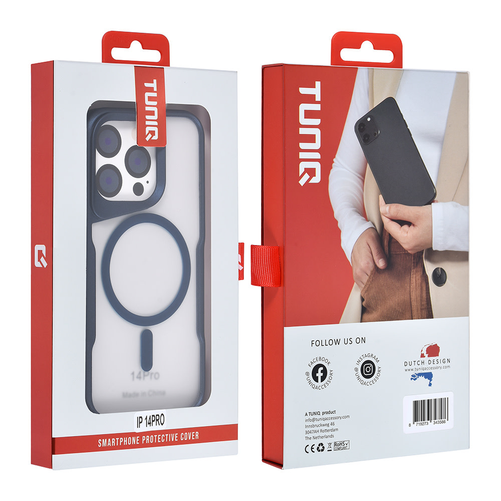 TUNIQ TUNIQ iPhone 14 Pro Backcover hoesje Magsafe silicone - DonkerBlauw, foto 4 van 6
