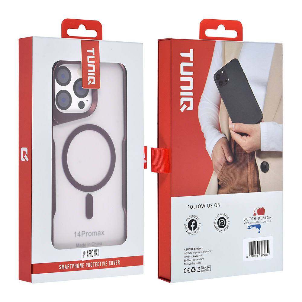 TUNIQ TUNIQ iPhone 14 Pro Max Backcover hoesje Magsafe silicone - Rood, foto 4 van 6