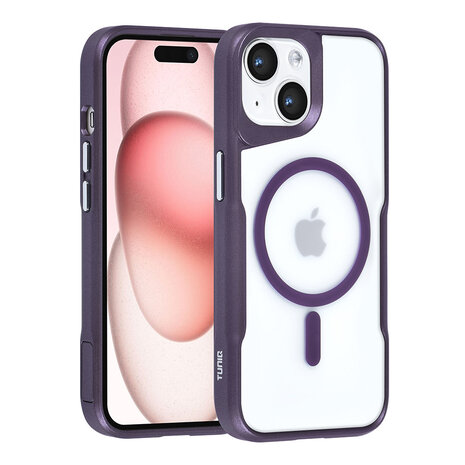 TUNIQ TUNIQ iPhone 15 Back cover coque Magsafe silicone - Violet TUNIQ TUNIQ iPhone 15 Back cover coque Magsafe silicone - Violet