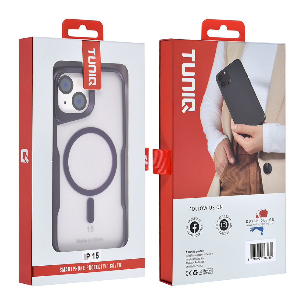 TUNIQ TUNIQ iPhone 15 Backcover hoesje Magsafe silicone - Paars, foto 4 van 6