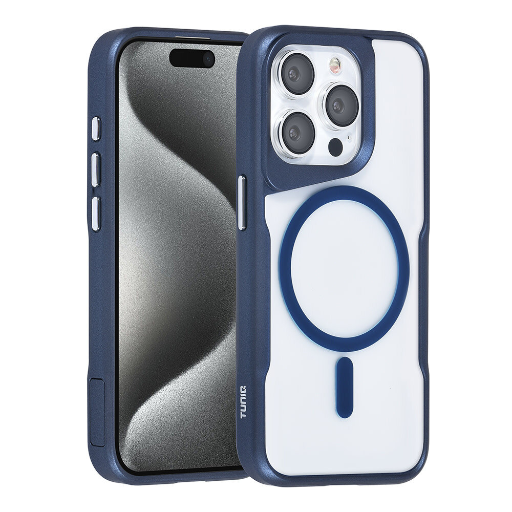 TUNIQ TUNIQ iPhone 15 Pro Back-Cover hul - Magsafe silicone - Dunkelblau