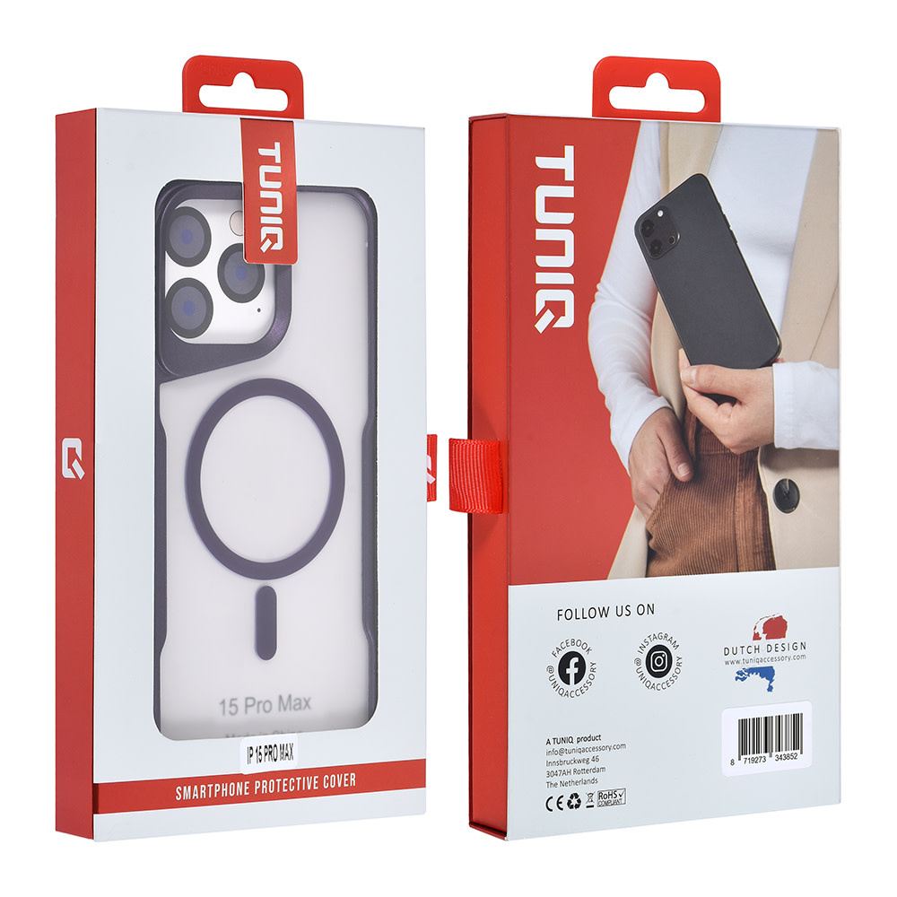 TUNIQ TUNIQ iPhone 15 Pro Max Backcover hoesje Magsafe silicone - Paars, foto 4 van 6
