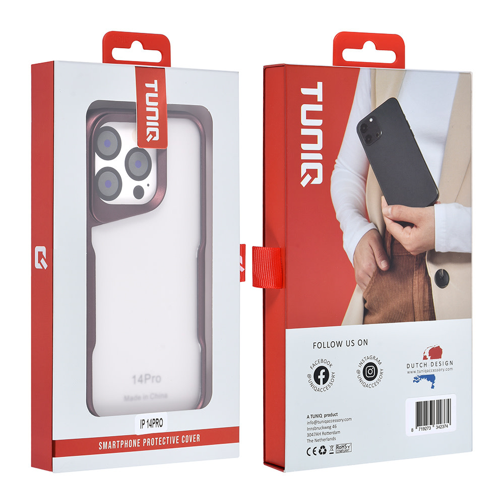 TUNIQ TUNIQ iPhone 14 Pro Backcover hoesje Silicone - Rood, foto 4 van 6
