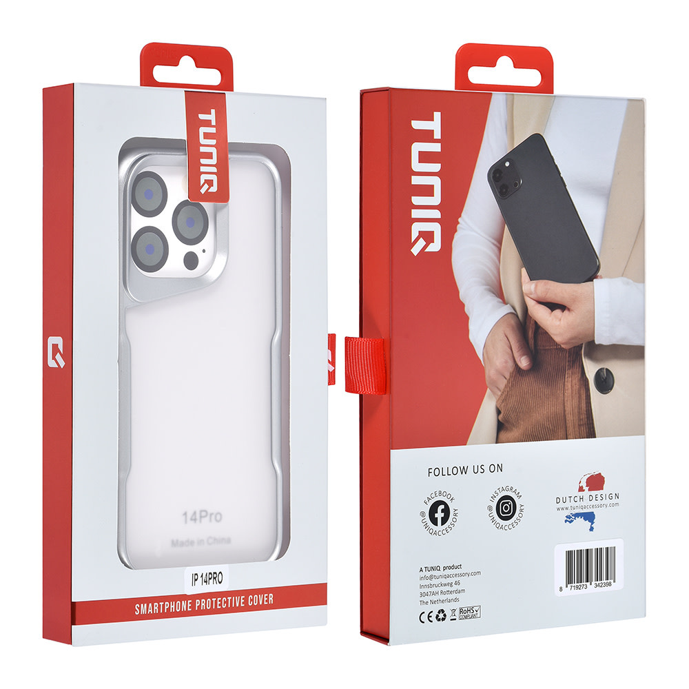 TUNIQ TUNIQ iPhone 14 Pro Backcover hoesje Silicone - Zilver, foto 4 van 6