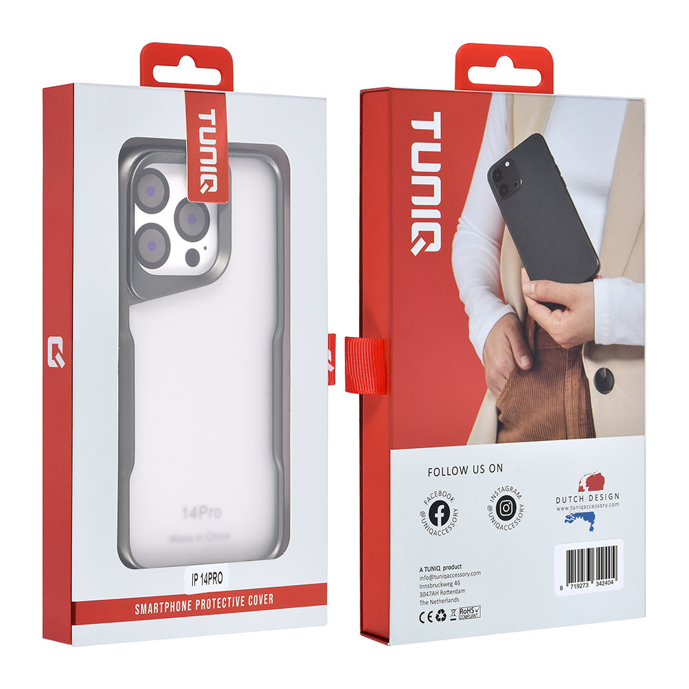 TUNIQ TUNIQ iPhone 14 Pro Backcover hoesje Silicone - Grijs, foto 4 van 6