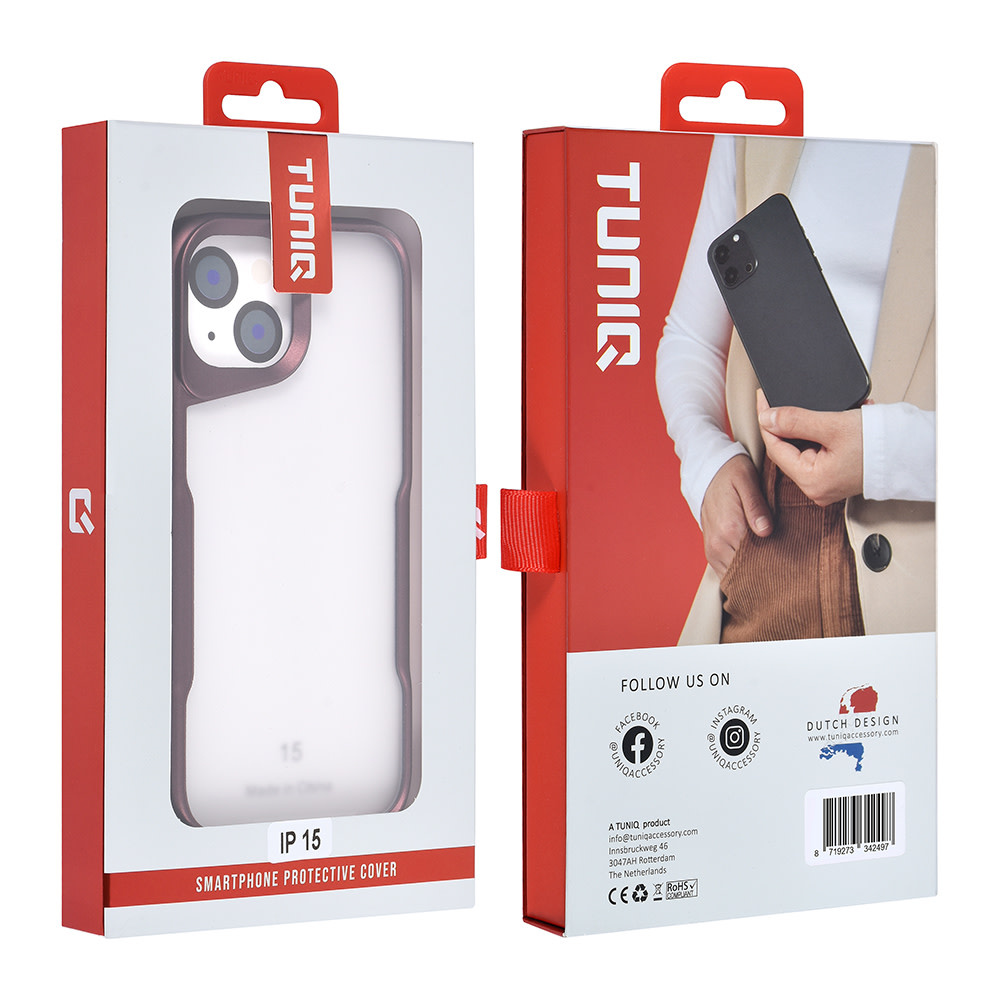 TUNIQ TUNIQ iPhone 15 Backcover hoesje Silicone - Rood, foto 4 van 6