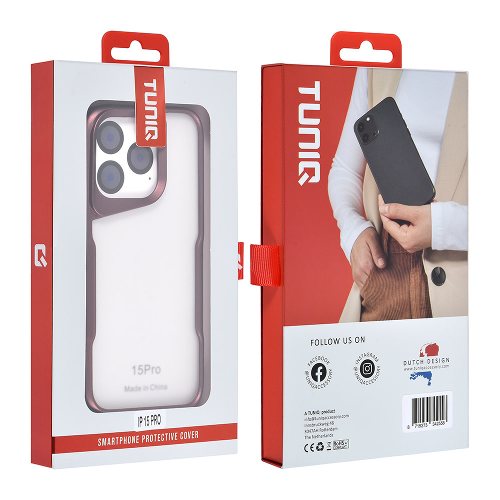 TUNIQ TUNIQ iPhone 15 Pro Backcover hoesje Silicone - Rood, foto 4 van 6