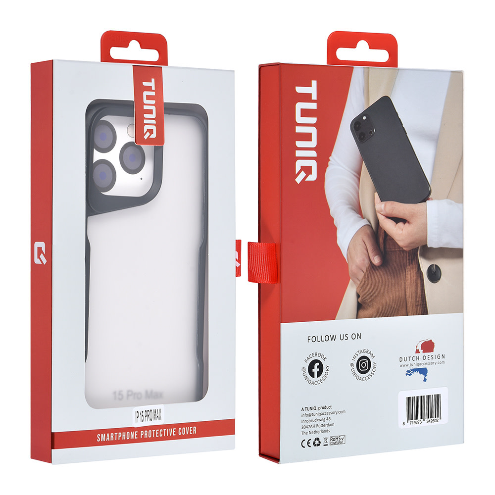 TUNIQ TUNIQ iPhone 15 Pro Max Backcover hoesje Silicone - Zwart, foto 4 van 6