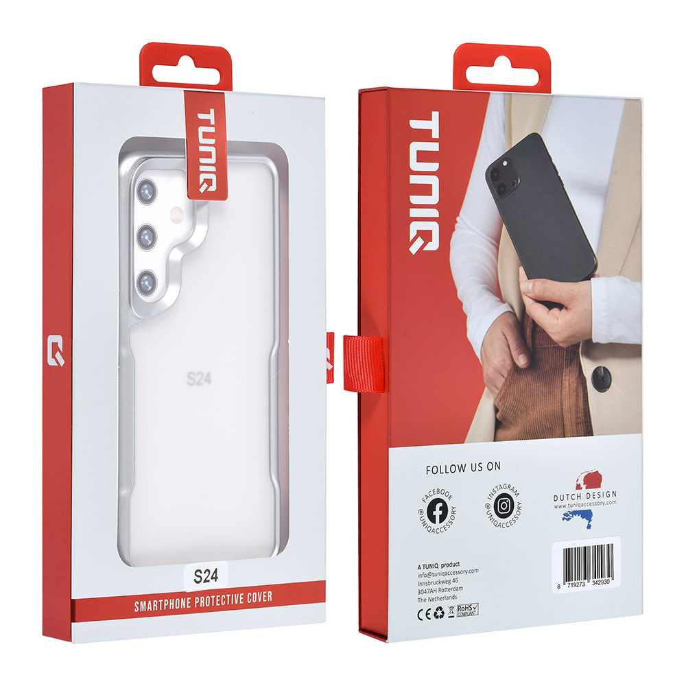 TUNIQ TUNIQ Galaxy S24 Backcover hoesje Silicone - Zilver, foto 4 van 6