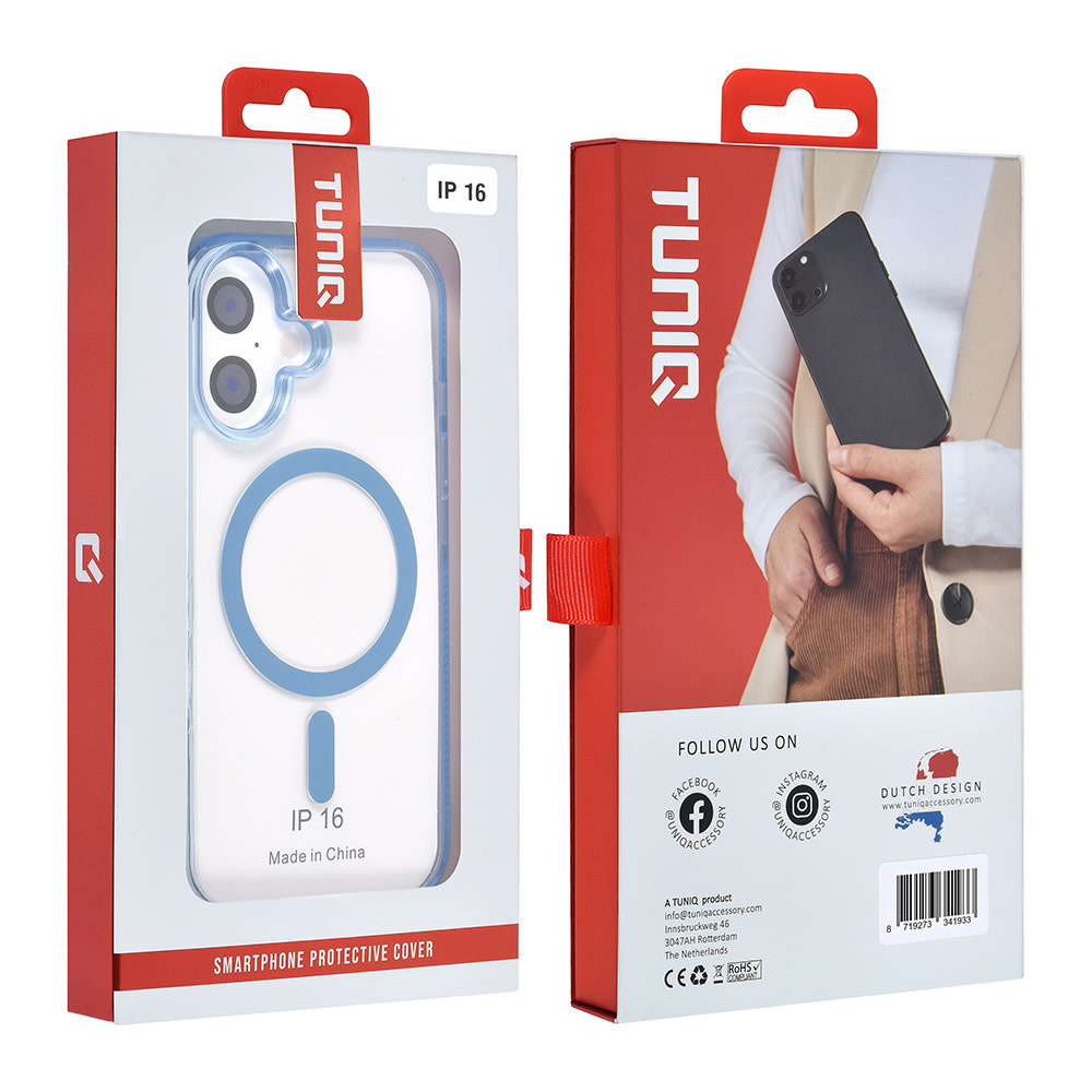 TUNIQ TUNIQ iPhone 16 Backcover hoesje Magsafe silicone - Blauw, foto 4 van 6