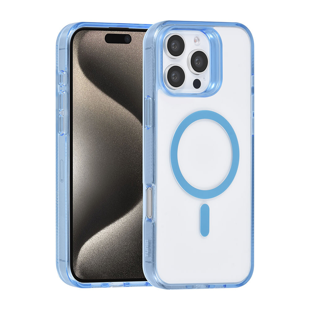 TUNIQ TUNIQ iPhone 16 Pro Max Back cover case - Magsafe silicone - Blue TUNIQ TUNIQ iPhone 16 Pro Max Back cover case - Magsafe silicone - Blue