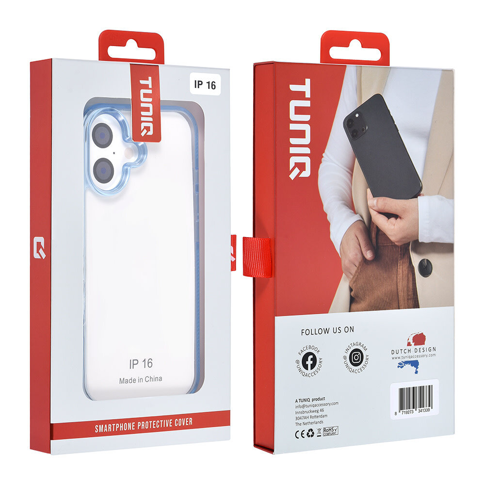 TUNIQ TUNIQ iPhone 16 Back cover case - Silicone - Blue