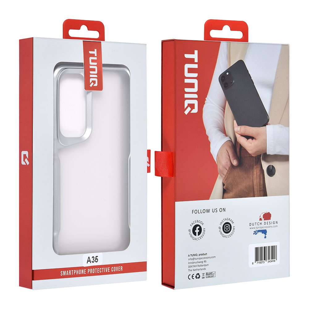 TUNIQ TUNIQ Galaxy A35 Backcover hoesje Silicone - Zilver, foto 4 van 6