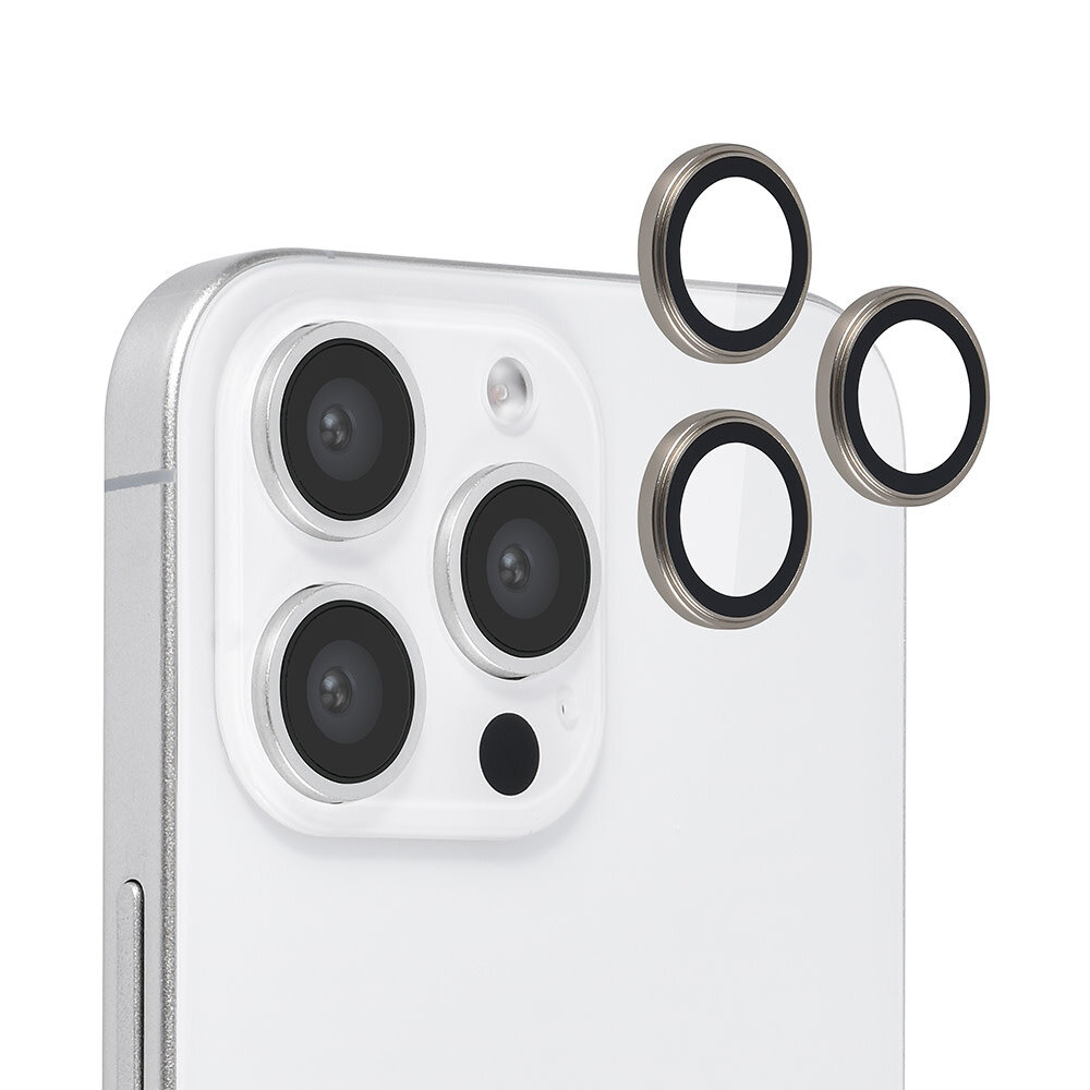 TUNIQ TUNIQ iPhone 16 Pro Lens protector - Tempered glass - Grey TUNIQ TUNIQ iPhone 16 Pro Lens protector - Tempered glass - Grey