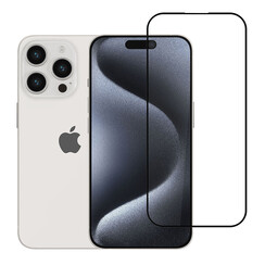 Box of 10 - TUNIQ iPhone 16 Pro10D Full coverage Screenprotector - Zwarte Rand