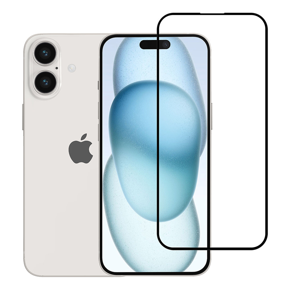 TUNIQ Box of 10 - TUNIQ iPhone 16 Plus 10D Full coverage Screenprotector - Zwarte Rand