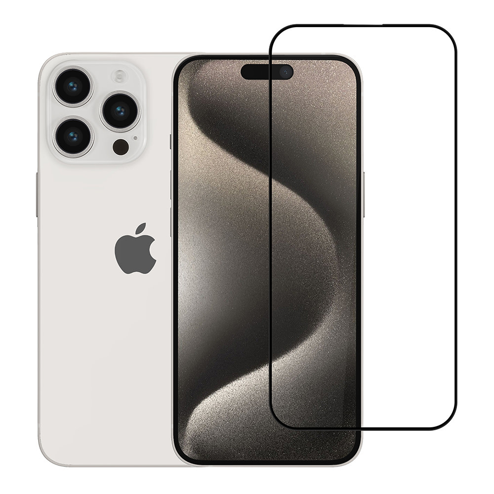 TUNIQ Box of 10 - TUNIQ iPhone 16 Pro Max 10D Full coverage Screenprotector - Zwarte Rand