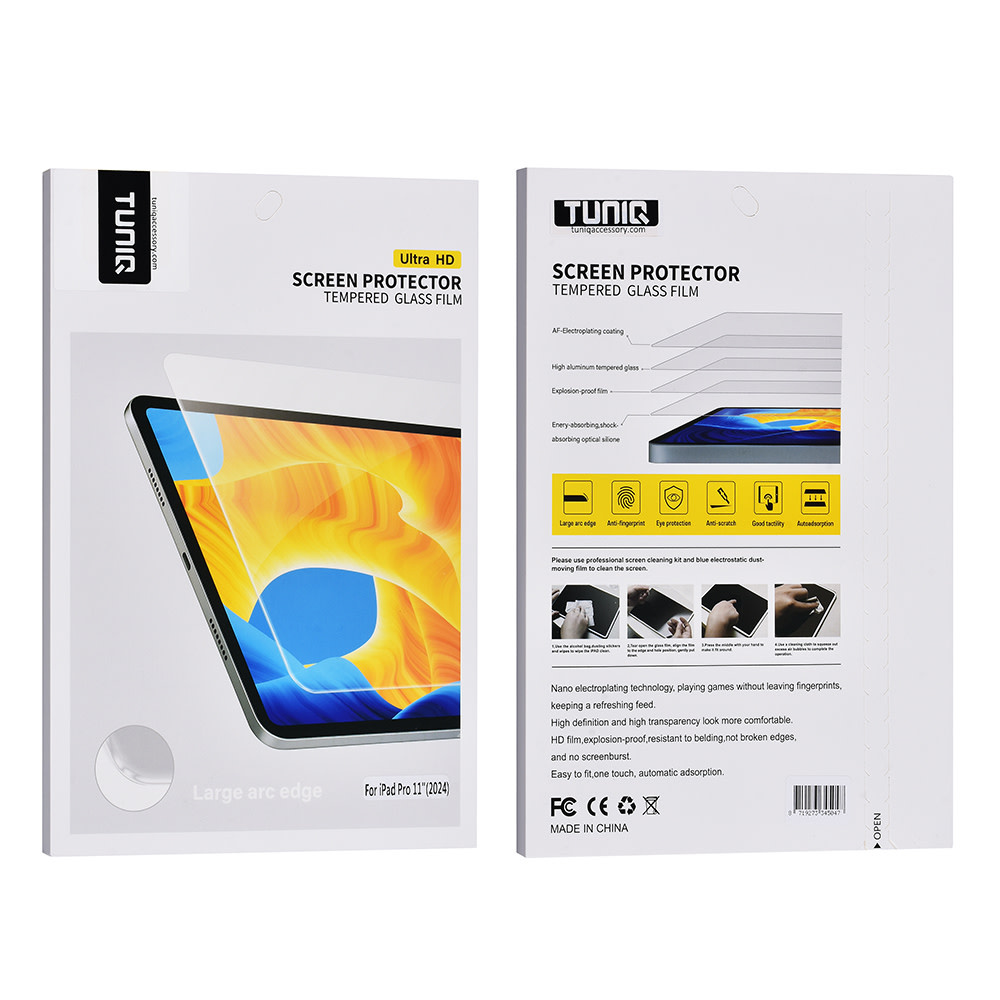 TUNIQ TUNIQ Ipad Pro 11(2024) ScreenProtector Tempered glass - Transparant, foto 2 van 2
