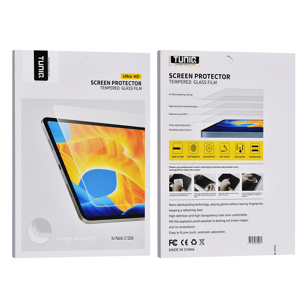TUNIQ TUNIQ iPad Air 13(2024) Tablet Screenprotector - Tempered Glass - Transparant, foto 2 van 2