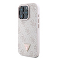 Guess Guess iPhone 16 Pro Max Backcover hoesje Magsafe IML crossbody cord - Roze