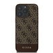 Guess Guess iPhone 16 Pro Back cover case - 4G PU Leather - Bottom Stripe - Brown