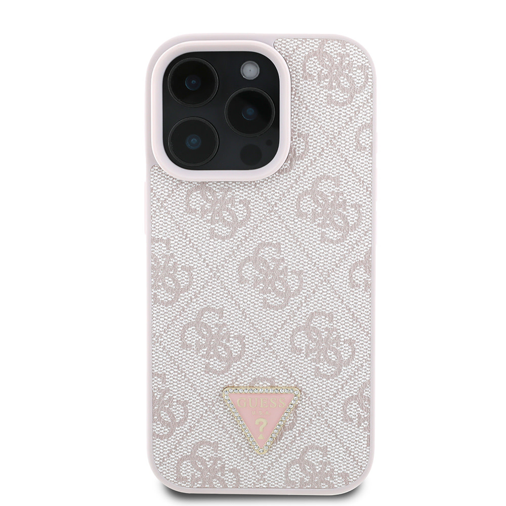 Guess Guess iPhone 16 Pro Backcover hoesje Magsafe IML crossbody cord - Roze, foto 3 van 6