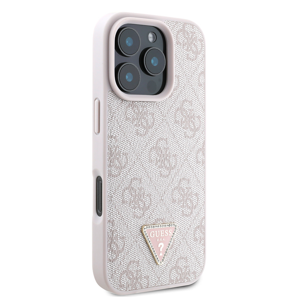 Guess Guess iPhone 16 Pro Backcover hoesje Magsafe IML crossbody cord - Roze, foto 4 van 6