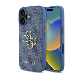 Guess Guess iPhone 16 Plus Backcover hoesje - 4G - Big Metal Logo - Blauw Guess Guess iPhone 16 Plus Backcover hoesje - 4G - Big Metal Logo - Blauw