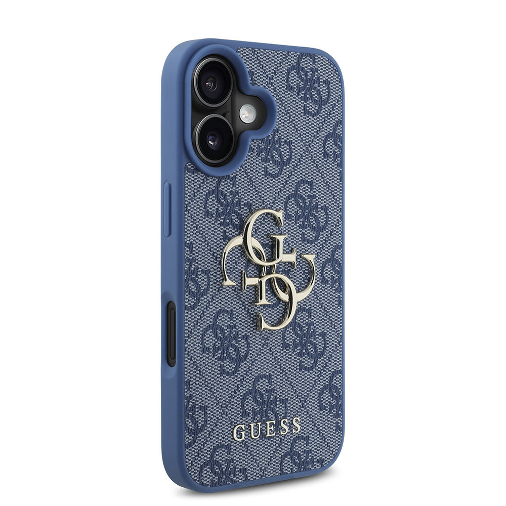 Guess Guess iPhone 16 Plus Back cover coque - 4G - Big Metal Logo - Bleu Guess Guess iPhone 16 Plus Back cover coque - 4G - Big Metal Logo - Bleu