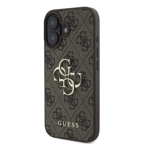 Guess Guess iPhone 16 Plus Back-Cover hul - 4G - Big Metal Logo - Braun Guess Guess iPhone 16 Plus Back-Cover hul - 4G - Big Metal Logo - Braun