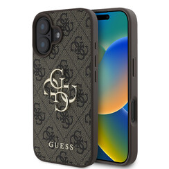 Guess iPhone 16 Plus Back cover case - 4G - Big Metal Logo - Brown