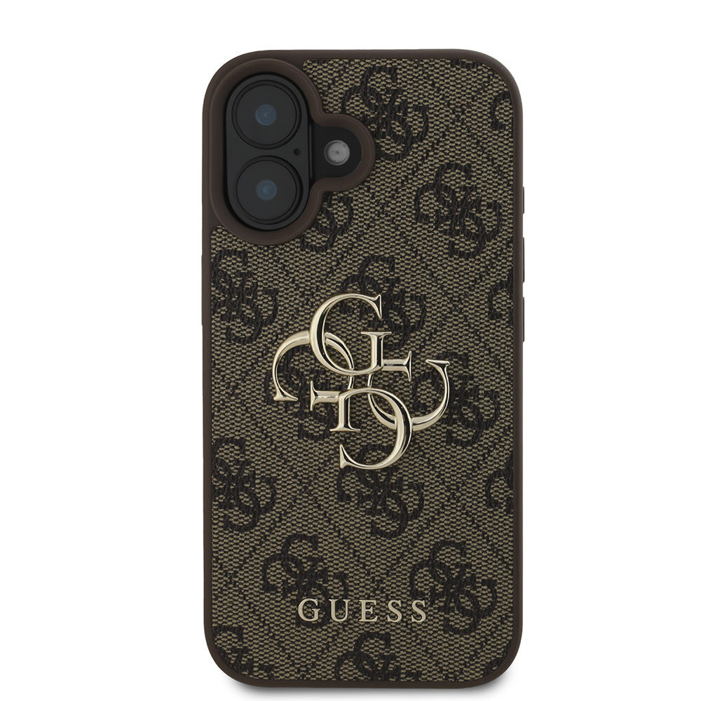 Guess Guess iPhone 16 Plus Back-Cover hul - 4G - Big Metal Logo - Braun Guess Guess iPhone 16 Plus Back-Cover hul - 4G - Big Metal Logo - Braun