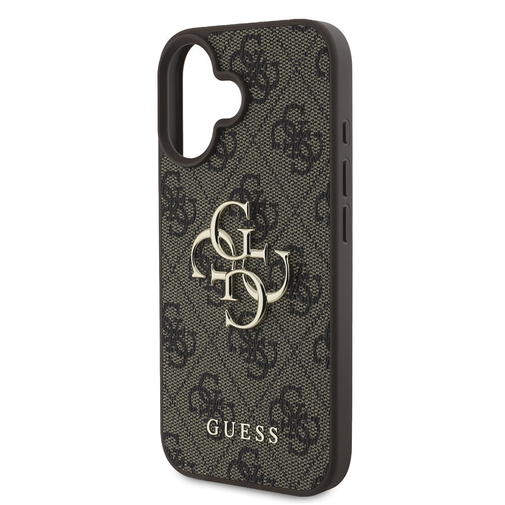 Guess Guess iPhone 16 Plus Back-Cover hul - 4G - Big Metal Logo - Braun Guess Guess iPhone 16 Plus Back-Cover hul - 4G - Big Metal Logo - Braun