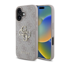 Guess Guess iPhone 16 Plus Back cover case - 4G - Big Metal Logo - Pink Guess Guess iPhone 16 Plus Back cover case - 4G - Big Metal Logo - Pink