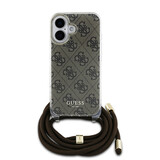 Guess Guess iPhone 16 Back-Cover hul - Crossbody cord - Braun Guess Guess iPhone 16 Back-Cover hul - Crossbody cord - Braun