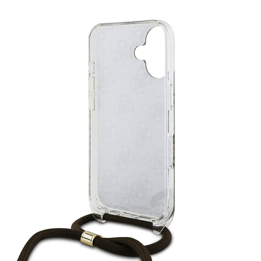 Guess Guess iPhone 16 Backcover hoesje - Crossbody cord - Bruin, foto 5 van 6
