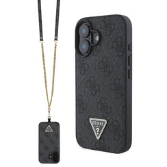 Guess iPhone 16 Back cover case - Magsafe IML crossbody cord - Black