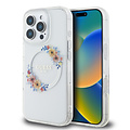 Guess Guess iPhone 16 Pro Back cover coque Magsafe IML flowers wreath - Transparent
