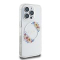 Guess Guess iPhone 16 Pro Back cover coque Magsafe IML flowers wreath - Transparent