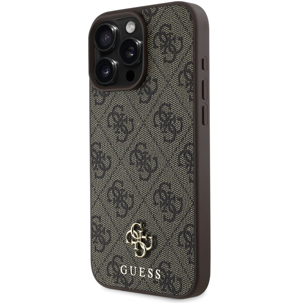 Guess Guess iPhone 16 Pro Back cover coque Magsafe 4G Small - Marron Guess Guess iPhone 16 Pro Back cover coque Magsafe 4G Small - Marron