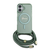 Guess Guess iPhone 16 Back cover case - Magsafe IML crossbody cord - Green Guess Guess iPhone 16 Back cover case - Magsafe IML crossbody cord - Green