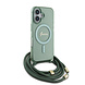 Guess Guess iPhone 16 Backcover hoesje Magsafe IML crossbody cord - Groen Guess Guess iPhone 16 Backcover hoesje Magsafe IML crossbody cord - Groen