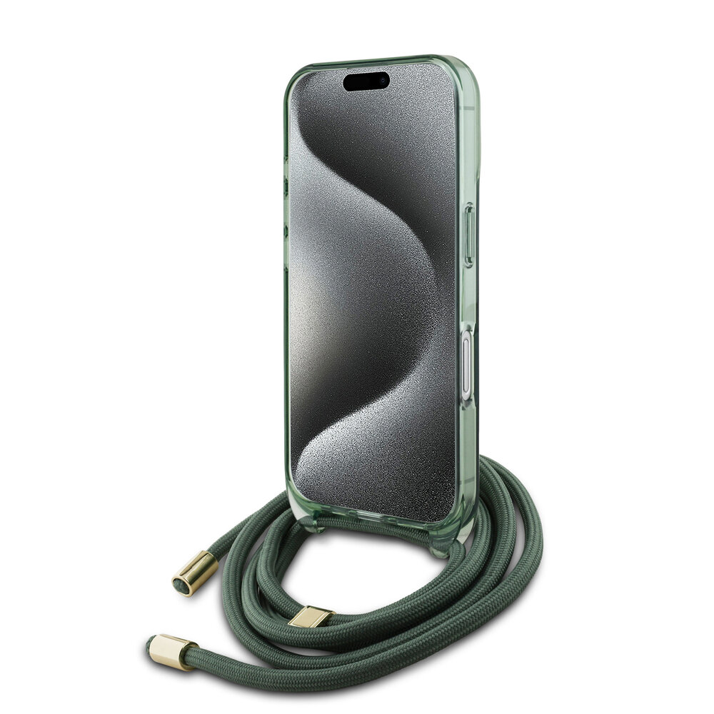 Guess Guess iPhone 16 Back cover coque Magsafe IML crossbody cord - Vert Guess Guess iPhone 16 Back cover coque Magsafe IML crossbody cord - Vert
