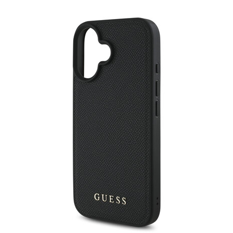 Guess Guess iPhone 16 Back cover case - Magsafe grained - flower charm strap - Black Guess Guess iPhone 16 Back cover case - Magsafe grained - flower charm strap - Black